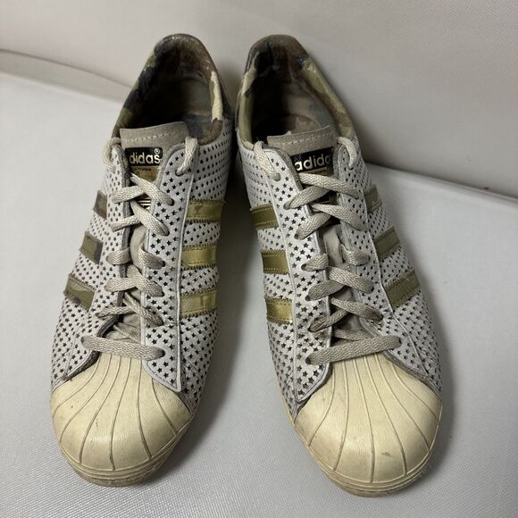 Adidas Superstar Sneaker Mens 12 Quickstrike 80s Style Shell Toe Camo Gold - Picture 2 of 16